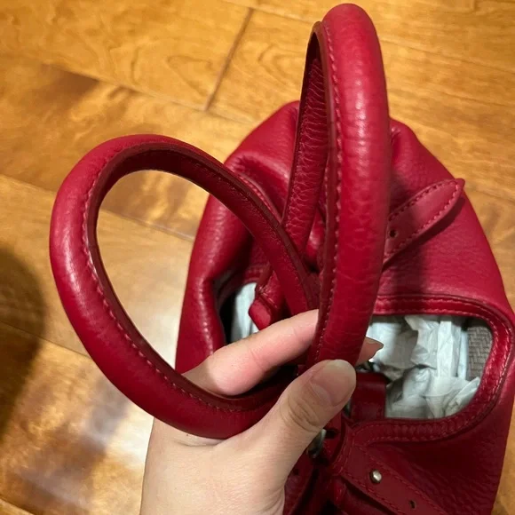 Cole Haan Red pebbled leather tote - Picture 4 of 16